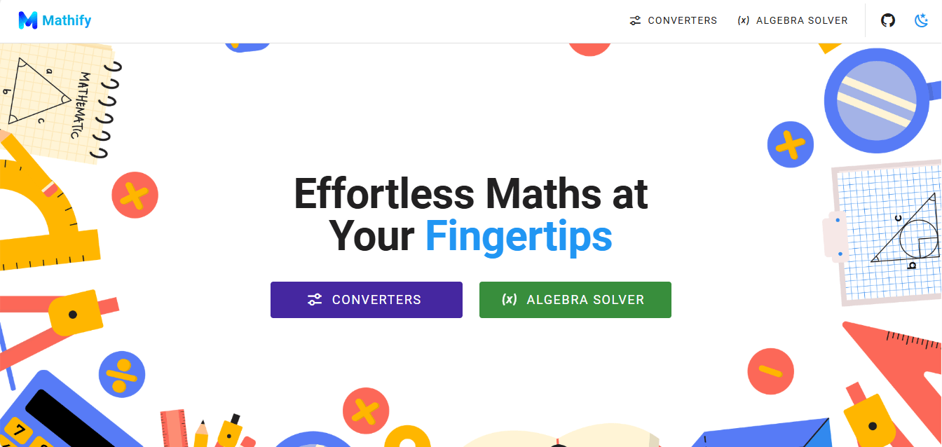 Mathify homepage screenshot